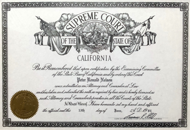 SupremeCourtPN Peter Nelson - California Bar